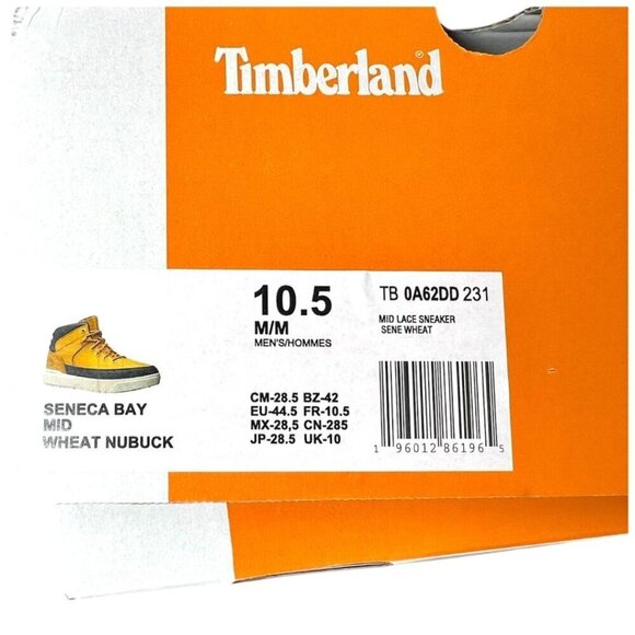 Timberland Mens Wheat Leather Seneca Bay Lace Up Mid Top Sneaker Sz 10.5 M New - Picture 6 of 12